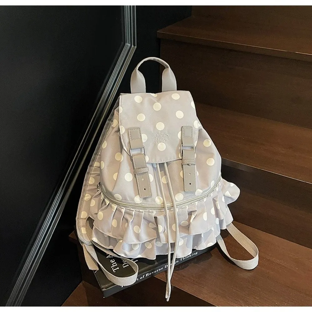 Creative Polka Dot Backpack Large Capacity Casual School Bag Multifunctional Shoulder Bag Travel