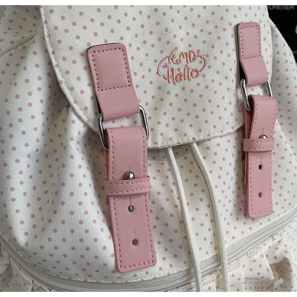 Creative Polka Dot Backpack Large Capacity Casual School Bag Multifunctional Shoulder Bag Travel