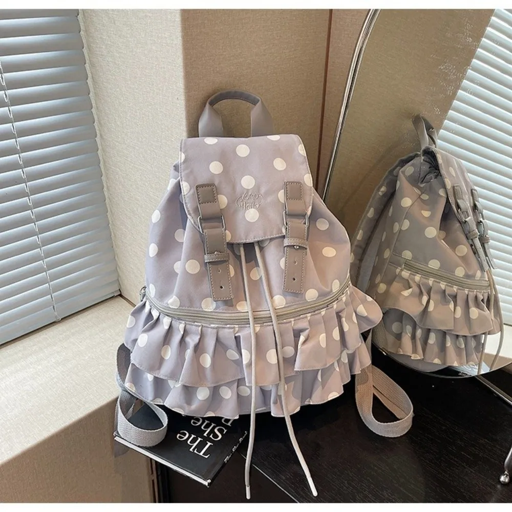 Creative Polka Dot Backpack Large Capacity Casual School Bag Multifunctional Shoulder Bag Travel