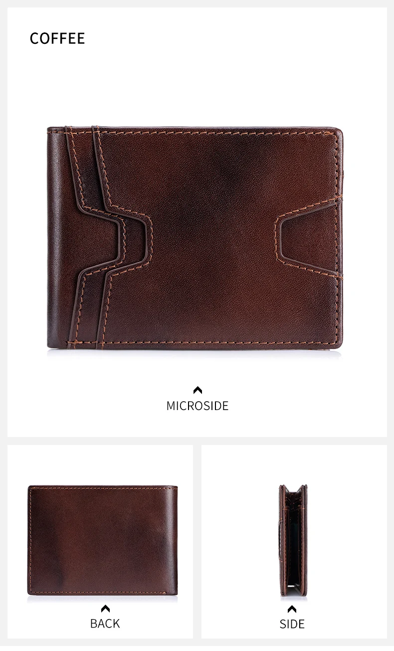 SCHLATUM Front Pocket Wallet for Men Slim Lightweight RFID Blocking Genuine Leather Bifold Thin Wallet with 10 Card Slots