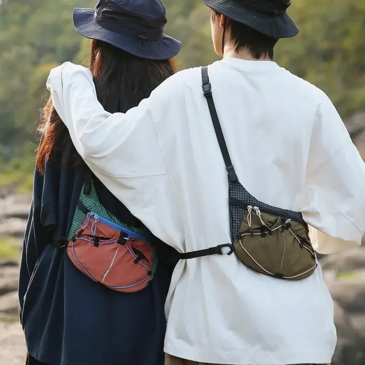 Colorblock Outdoor Crossbody Sling Bag, Adjustable Strap, For Daily Commute Hiking Travel For Men Women