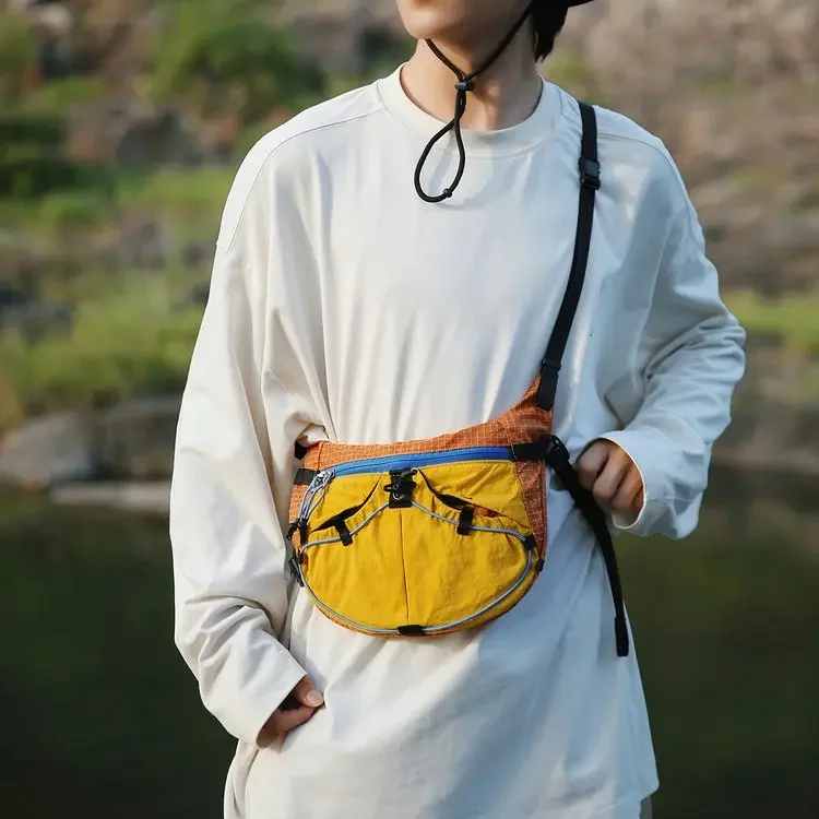 Colorblock Outdoor Crossbody Sling Bag, Adjustable Strap, For Daily Commute Hiking Travel For Men Women