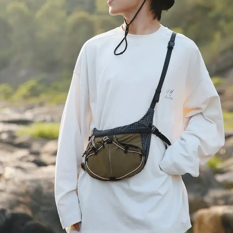 Colorblock Outdoor Crossbody Sling Bag, Adjustable Strap, For Daily Commute Hiking Travel For Men Women
