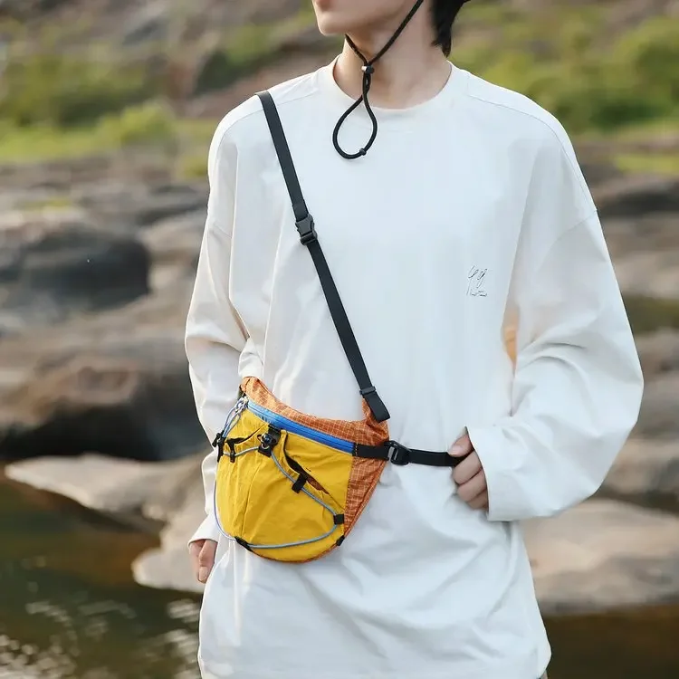 Colorblock Outdoor Crossbody Sling Bag, Adjustable Strap, For Daily Commute Hiking Travel For Men Women