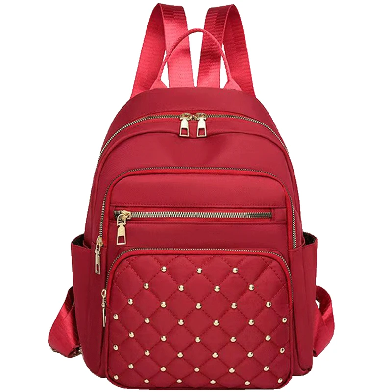 Daily Wear Soft Fabric Women Backpack Side Pocket Design, Simple Multi-color Rucksack for Casual Street Matching