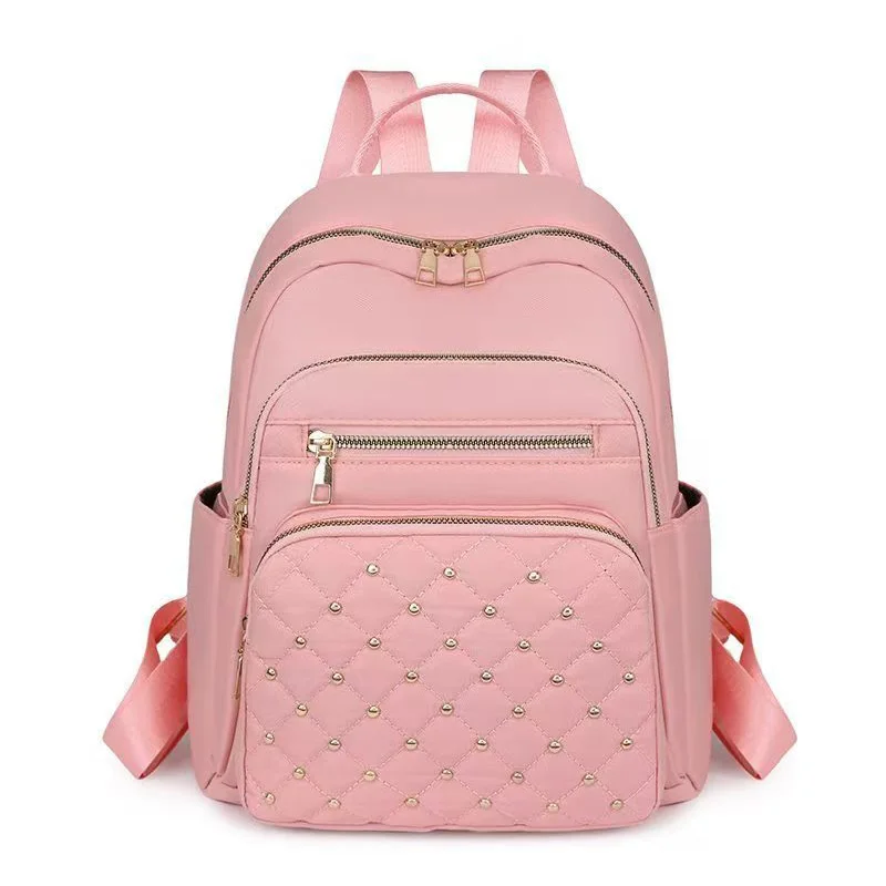 Daily Wear Soft Fabric Women Backpack Side Pocket Design, Simple Multi-color Rucksack for Casual Street Matching