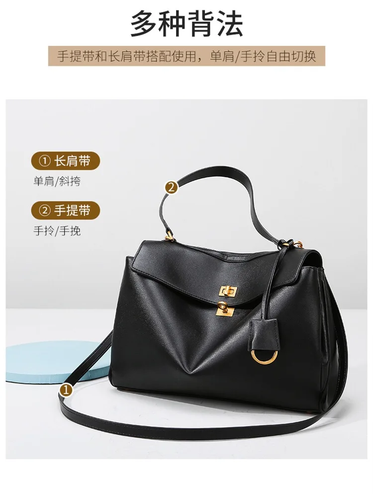New Stylish Large-capacity Platinum Bag Women's Casual Versatile Commuting Crossbody Bag Modern Neutral Business Handbag