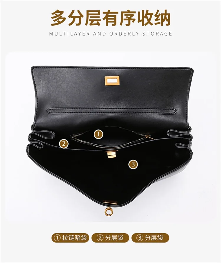 New Stylish Large-capacity Platinum Bag Women's Casual Versatile Commuting Crossbody Bag Modern Neutral Business Handbag