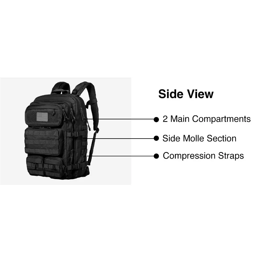 50L/30L MOLLE Assault Pack, Tactical Backpack Military Army Camping Rucksack, 3-Day Pack
