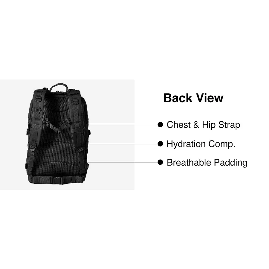 50L/30L MOLLE Assault Pack, Tactical Backpack Military Army Camping Rucksack, 3-Day Pack