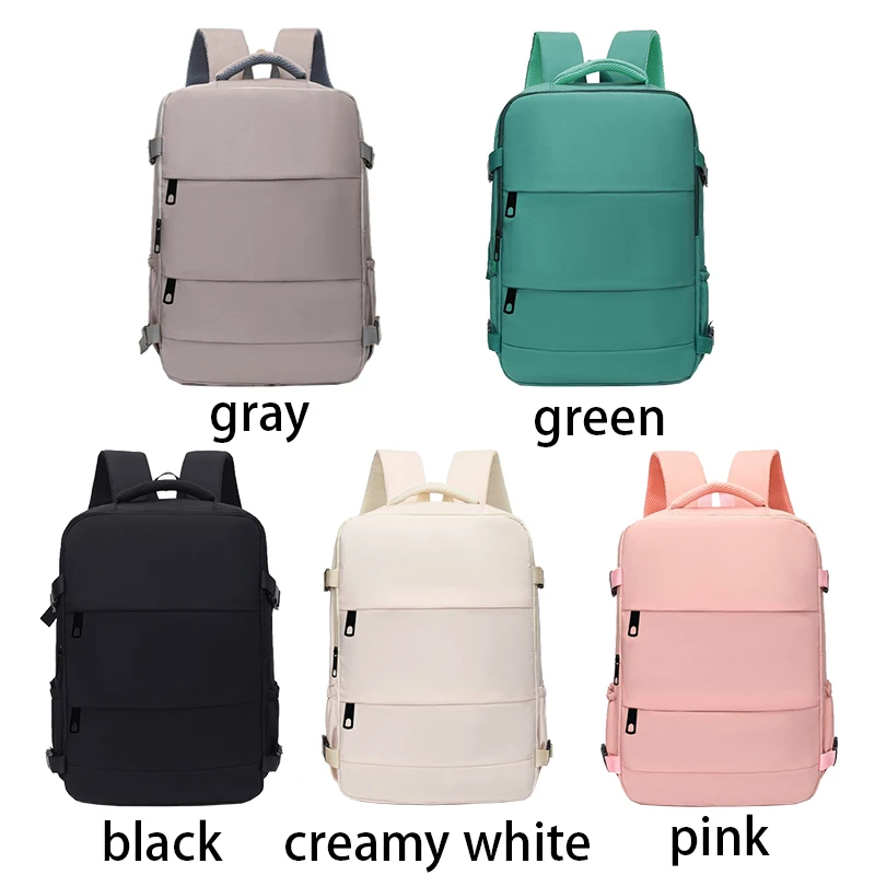 Versatile Women's Travel Backpack with Shoe Compartment, Multi-pocket Laptop Bag with Luggage Strap for Work & Trips