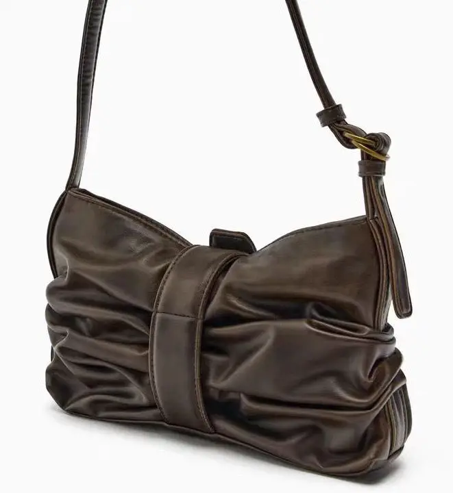 JIAERDI Hot Girls Vintage Crinkled Brown Handbag Women Harajuku Buckle Tote Bag Ladies Luxury Trendy Leather Y2k Shoulder Bag
