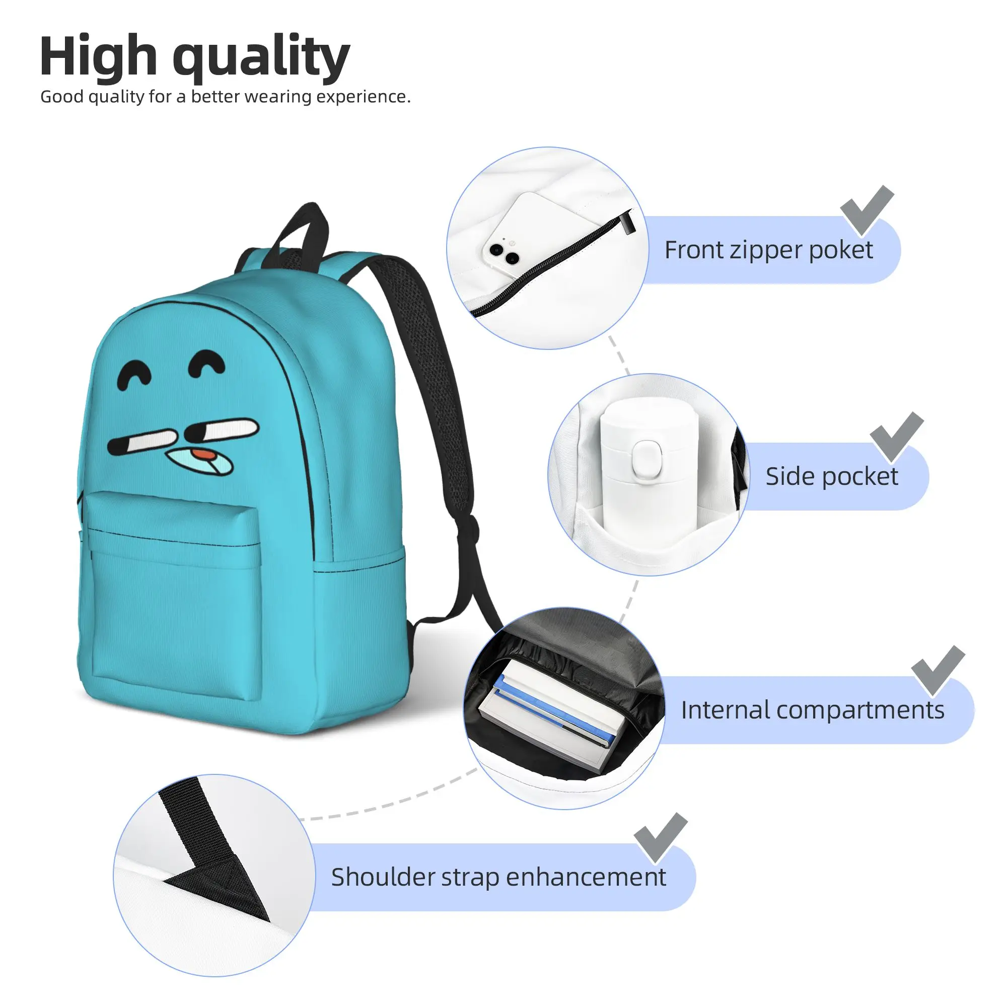 Gumballs Gum Ball Watterson Amazing Cartoon Backpack for Men Women Fashion Student Business Daypack College Shoulder Bag Outdoor