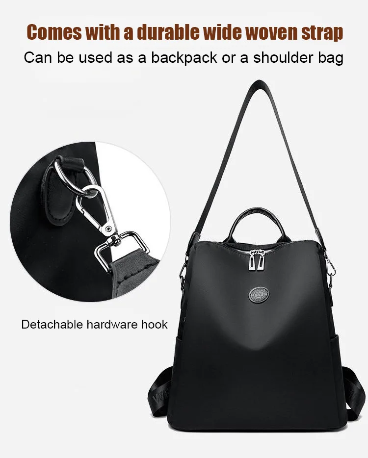 Thickened Oxford Fabric Backpack with Multiple Carrying Methods, Large Capacity, Luggage Trolley Compatible