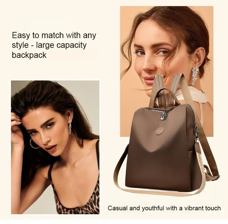 Thickened Oxford Fabric Backpack with Multiple Carrying Methods, Large Capacity, Luggage Trolley Compatible