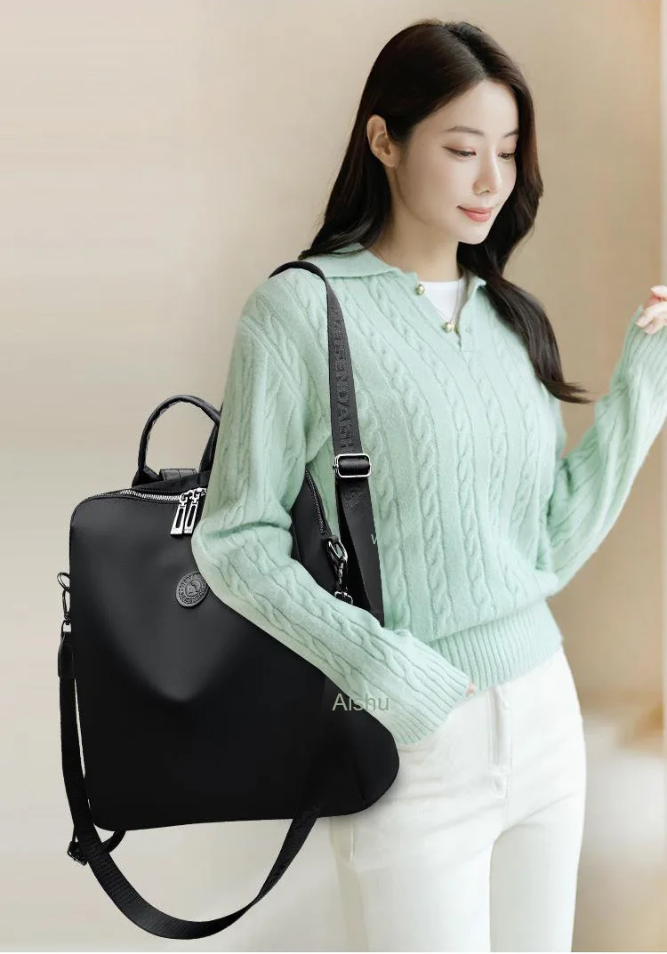 Thickened Oxford Fabric Backpack with Multiple Carrying Methods, Large Capacity, Luggage Trolley Compatible