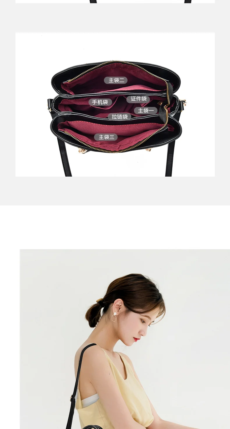 Color-blocked commuter versatile gift new fashion handbag large-capacity plaid color-blocking middle-aged women's shoulder cross