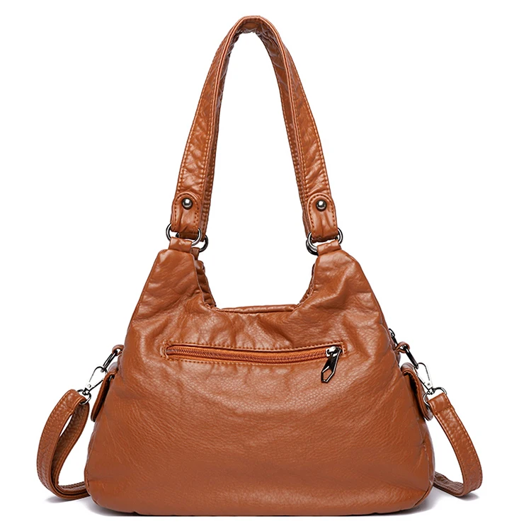 Women's Retro Crossbody Bag, Large Capacity Convertible Shoulder Bag and Handbag, Synthetic Leather with Zipper, Suitable for Da