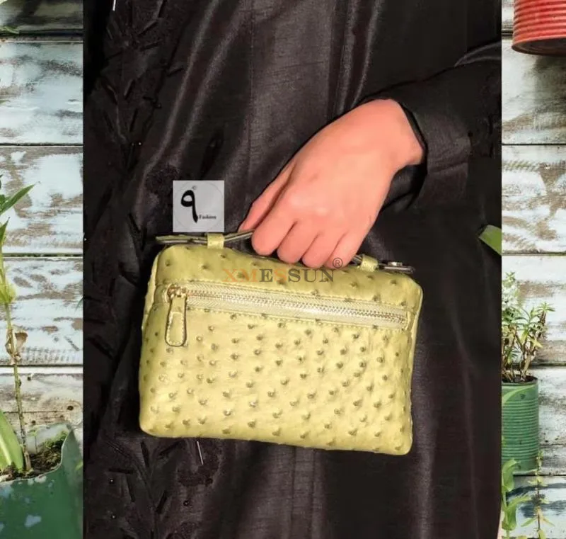 XMESSUN New Fashion Designer Handbag Ostrich Pattern Portable Bag Clutch Bag 2026 Lady Hand Bag Purse Make Up Bag Trend Bag