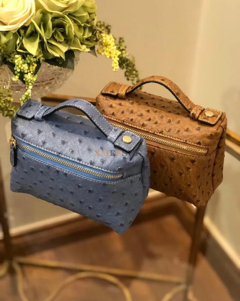XMESSUN New Fashion Designer Handbag Ostrich Pattern Portable Bag Clutch Bag 2026 Lady Hand Bag Purse Make Up Bag Trend Bag