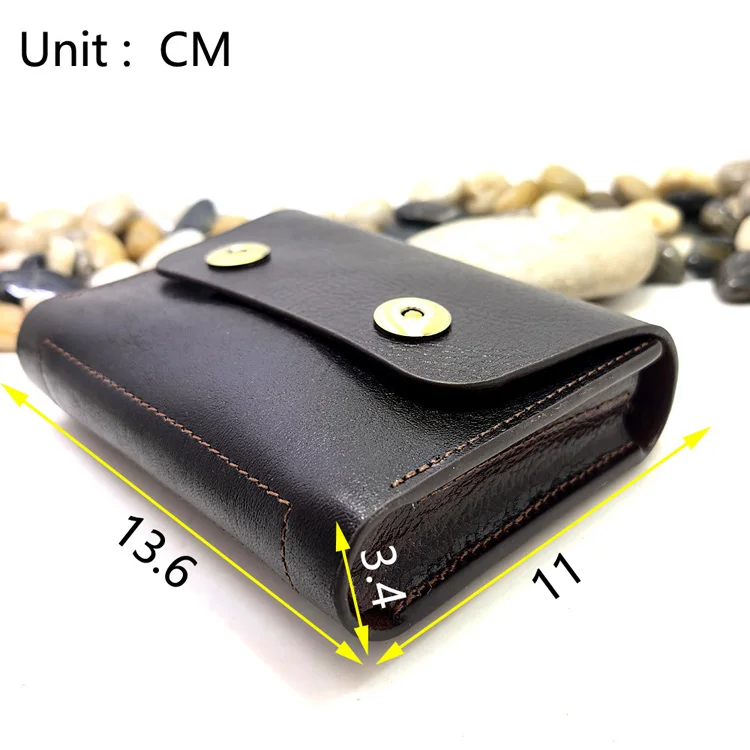 Small Waist Bag Genuine Leather Belt Pack Mobile Phone Leather Sheath Wallet Card Holder Car Key Case House Key Pouch 3618