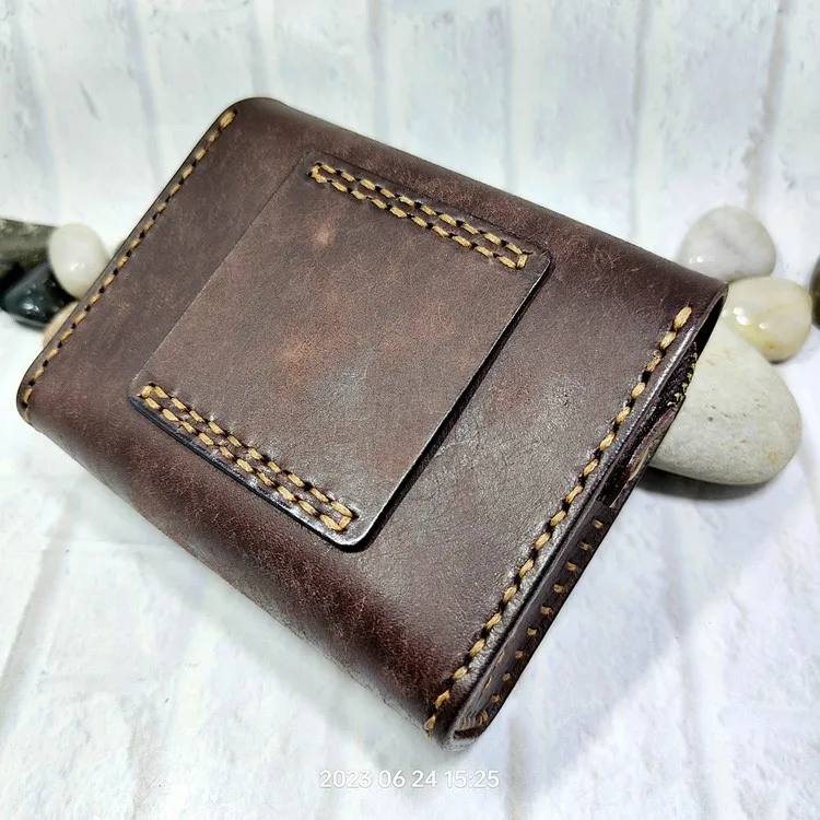 Small Waist Bag Genuine Leather Belt Pack Mobile Phone Leather Sheath Wallet Card Holder Car Key Case House Key Pouch 3618