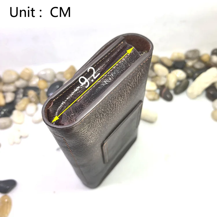 Small Waist Bag Genuine Leather Belt Pack Mobile Phone Leather Sheath Wallet Card Holder Car Key Case House Key Pouch 3618