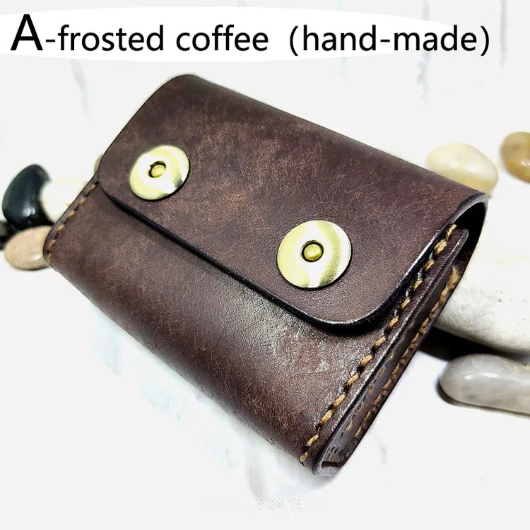 Small Waist Bag Genuine Leather Belt Pack Mobile Phone Leather Sheath Wallet Card Holder Car Key Case House Key Pouch 3618