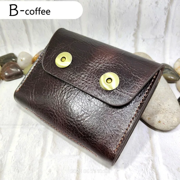 Small Waist Bag Genuine Leather Belt Pack Mobile Phone Leather Sheath Wallet Card Holder Car Key Case House Key Pouch 3618