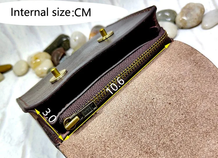 Small Waist Bag Genuine Leather Belt Pack Mobile Phone Leather Sheath Wallet Card Holder Car Key Case House Key Pouch 3618