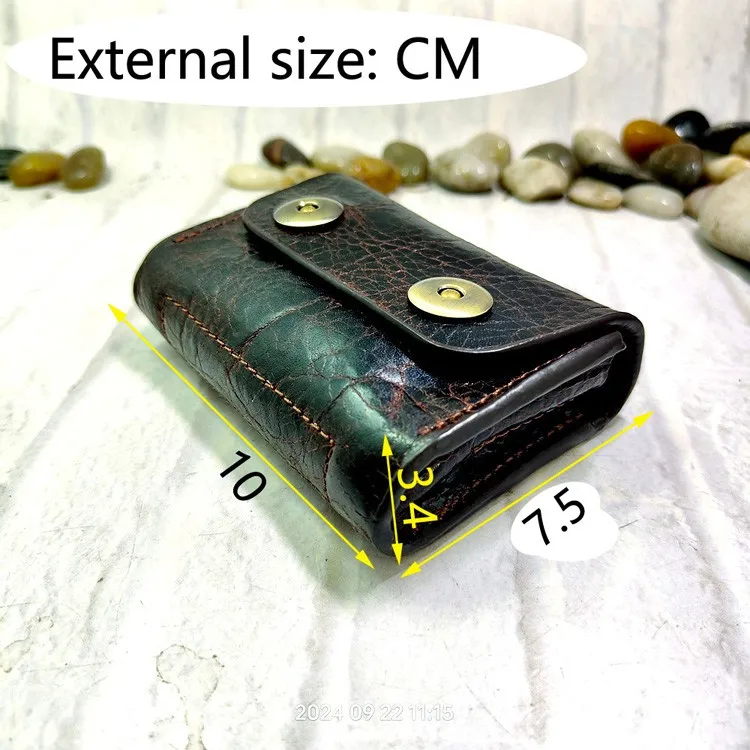 Small Waist Bag Genuine Leather Belt Pack Mobile Phone Leather Sheath Wallet Card Holder Car Key Case House Key Pouch 3618