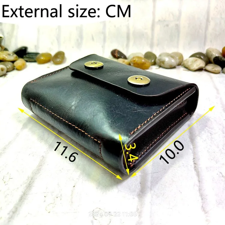 Small Waist Bag Genuine Leather Belt Pack Mobile Phone Leather Sheath Wallet Card Holder Car Key Case House Key Pouch 3618