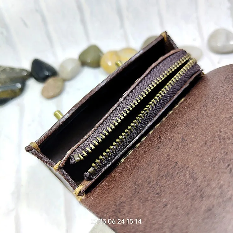 Small Waist Bag Genuine Leather Belt Pack Mobile Phone Leather Sheath Wallet Card Holder Car Key Case House Key Pouch 3618