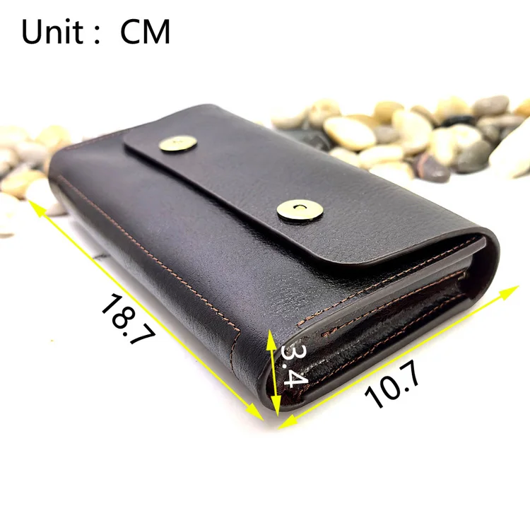 Small Waist Bag Genuine Leather Belt Pack Mobile Phone Leather Sheath Wallet Card Holder Car Key Case House Key Pouch 3618