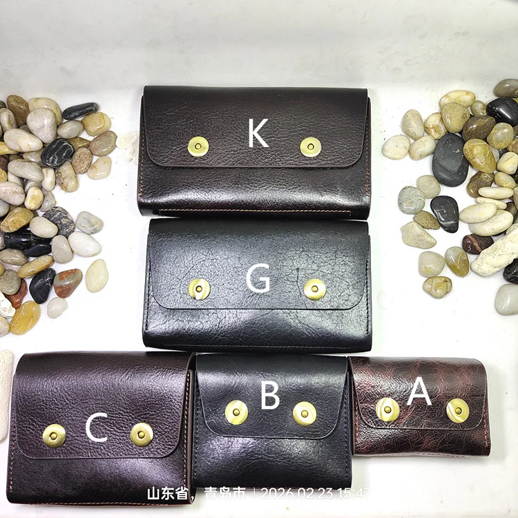 Small Waist Bag Genuine Leather Belt Pack Mobile Phone Leather Sheath Wallet Card Holder Car Key Case House Key Pouch 3618