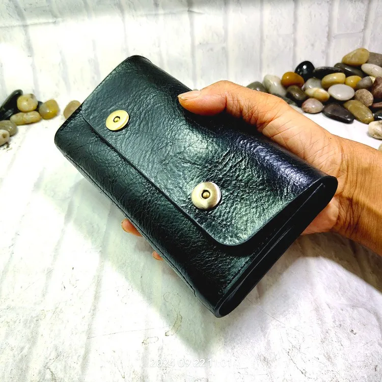 Small Waist Bag Genuine Leather Belt Pack Mobile Phone Leather Sheath Wallet Card Holder Car Key Case House Key Pouch 3618