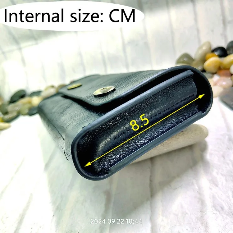 Small Waist Bag Genuine Leather Belt Pack Mobile Phone Leather Sheath Wallet Card Holder Car Key Case House Key Pouch 3618