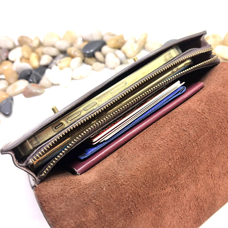 Small Waist Bag Genuine Leather Belt Pack Mobile Phone Leather Sheath Wallet Card Holder Car Key Case House Key Pouch 3618