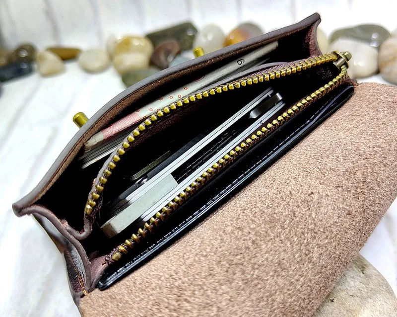 Small Waist Bag Genuine Leather Belt Pack Mobile Phone Leather Sheath Wallet Card Holder Car Key Case House Key Pouch 3618