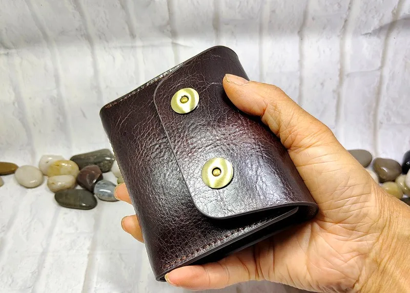 Small Waist Bag Genuine Leather Belt Pack Mobile Phone Leather Sheath Wallet Card Holder Car Key Case House Key Pouch 3618
