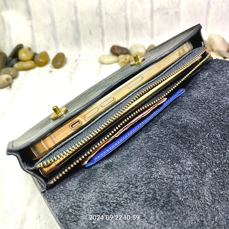 Small Waist Bag Genuine Leather Belt Pack Mobile Phone Leather Sheath Wallet Card Holder Car Key Case House Key Pouch 3618