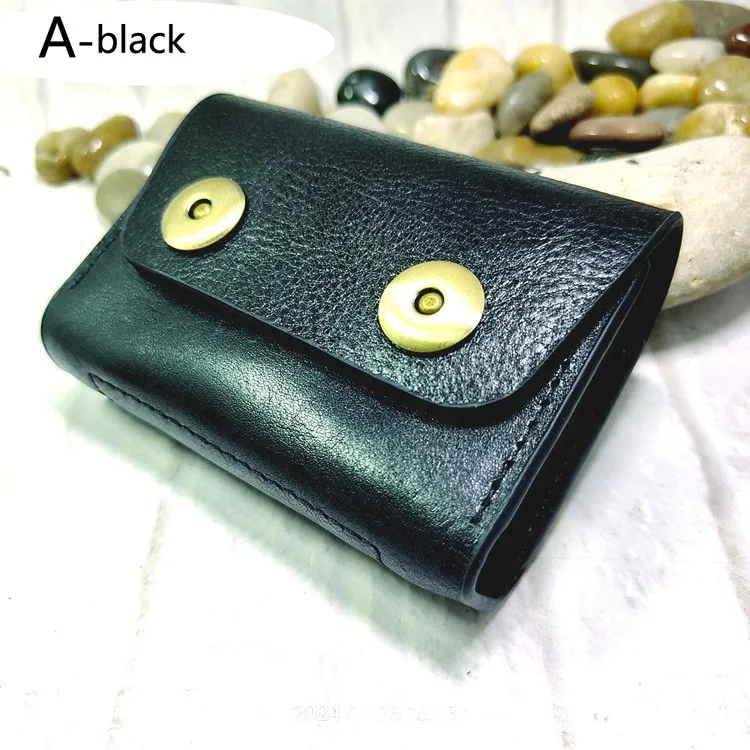 Small Waist Bag Genuine Leather Belt Pack Mobile Phone Leather Sheath Wallet Card Holder Car Key Case House Key Pouch 3618