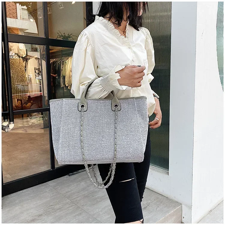Fashion Make Up Designer Big Women's 2025 New Korean Fashion Casual Large Capacity Shoulder Crossbody Chain Tote Bag