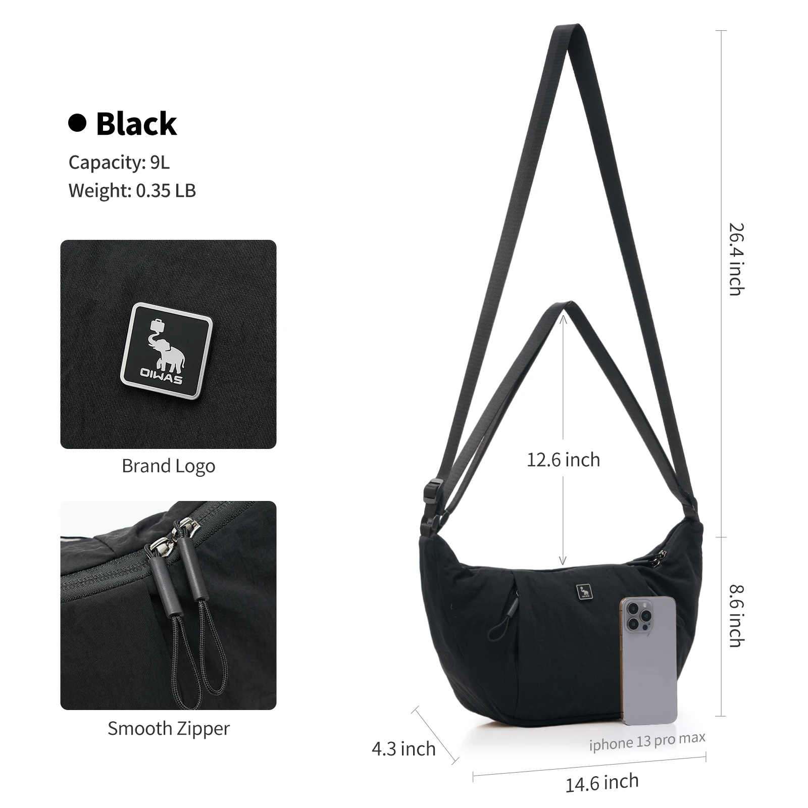 OIWAS Ultra-light Waterproof Material Crossbody Bag - Durable Water-Resistant Shoulder Bag for Everyday Use