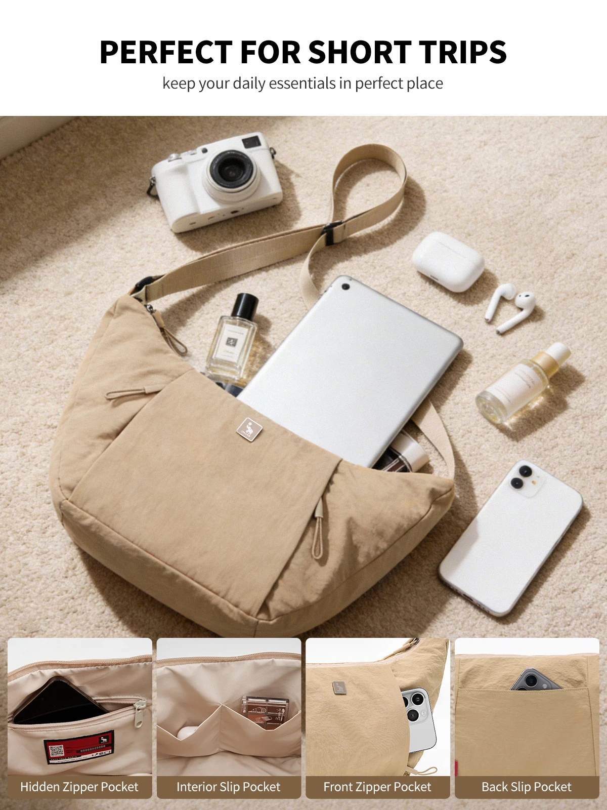 OIWAS Ultra-light Waterproof Material Crossbody Bag - Durable Water-Resistant Shoulder Bag for Everyday Use