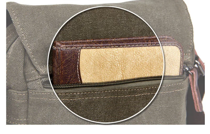 Casual Portable Men's Shoulder Bag Solid Vintage Canvas Messenger Bags Trend Cellphone Crossbody Satchel For Men Purse