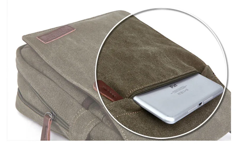 Casual Portable Men's Shoulder Bag Solid Vintage Canvas Messenger Bags Trend Cellphone Crossbody Satchel For Men Purse