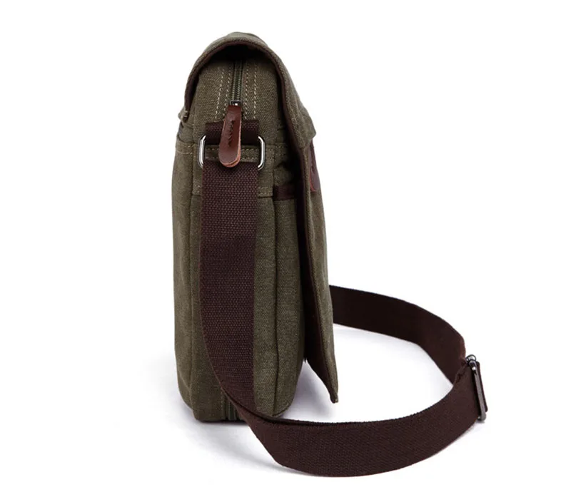 Casual Portable Men's Shoulder Bag Solid Vintage Canvas Messenger Bags Trend Cellphone Crossbody Satchel For Men Purse