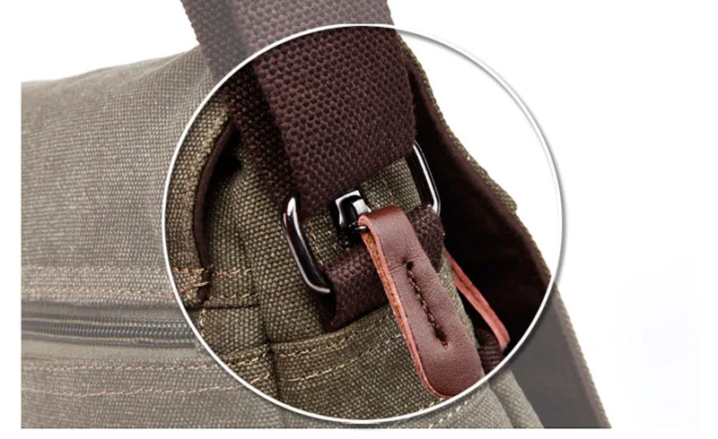 Casual Portable Men's Shoulder Bag Solid Vintage Canvas Messenger Bags Trend Cellphone Crossbody Satchel For Men Purse