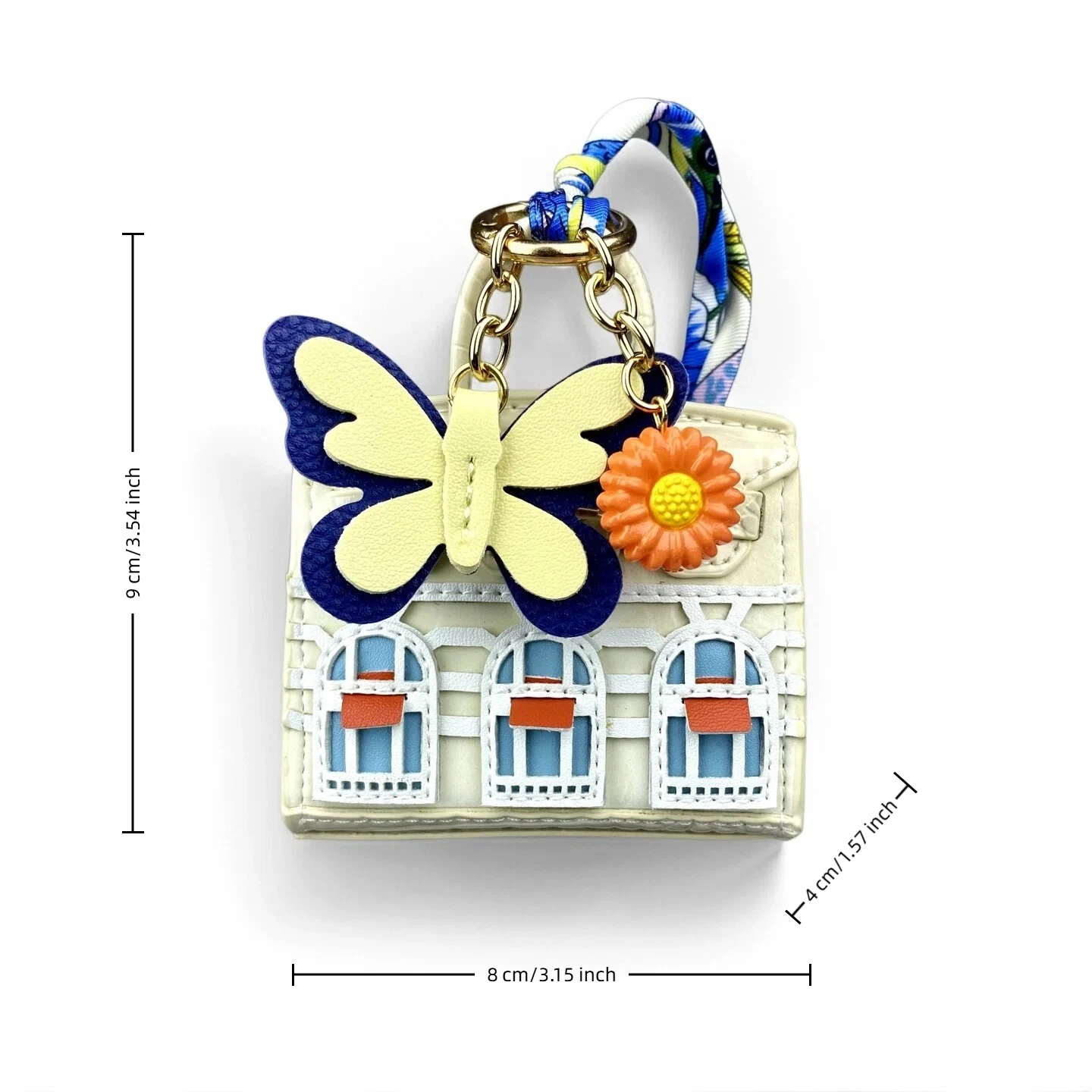 10 Colors Cute House-Shaped PU Velvet Leather Mini Earphone Bag Coin Purse Keychain Bag Charm-Mini Bag For Bag Decoration